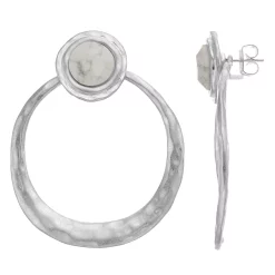 Bella Uno Circle Stud Howlite Earrings