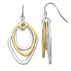 Bella Uno Two-Tone Drop Earrings