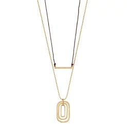 Bella Uno Worn Gold Double Drop Necklace
