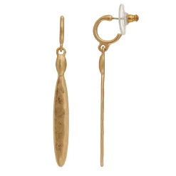 Bella Uno Gold Tone Linear Drop Earrings