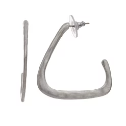 Womens Bella Uno Silver Open Teardrop Earrings