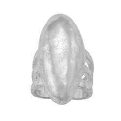 Women's Bella Uno Worn Silver Oval Ring