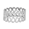 Women's Bella Uno Worn Silver Open Oval Stretch Bracelet