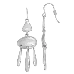 Bella Uno Two-Tone Oval Linear Drop Earrings