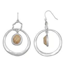 Bella Uno Jasper Open Circle Drop Earrings