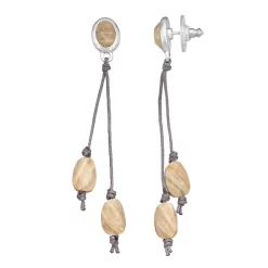 Bella Uno Jasper Cord Drop Earrings