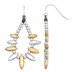 Bella Uno Metal Bead Teardrop Earrings