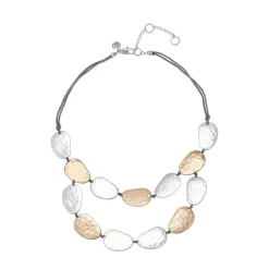 Bella Uno Metal Discs Two-Row Necklace