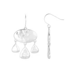 Bella Uno Silver Tone Multi-Drop Earrings