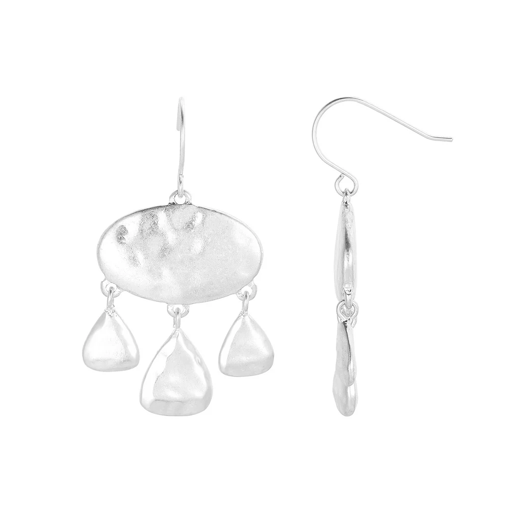 Bella Uno Silver Tone Multi-Drop Earrings 1 Bella Uno Silver Tone Multi-Drop Earrings