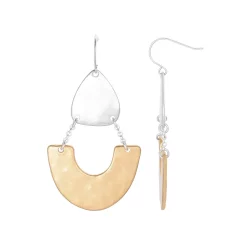 Bella Uno Metal Teardrop & Half Circle Drop Earrings