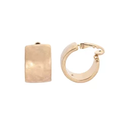 Bella Uno Metal Clip-On Thick Hoop Earrings
