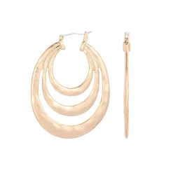 Bella Uno Metal Layered Hoop Earrings
