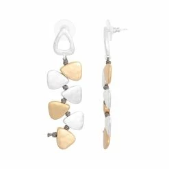 Bella Uno Two Tone Cord Drop Earrings
