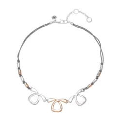 Bella Uno Metallic Open Twist Beaded Statement Necklace