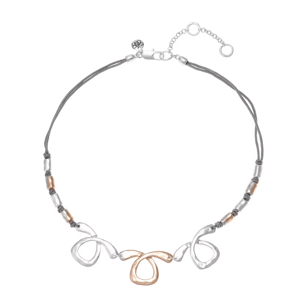 Bella Uno Metallic Open Twist Beaded Statement Necklace 1 Bella Uno Metallic Open Twist Beaded Statement Necklace