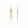 Bella Uno Metallic Teardrop & Leather Multi-Drop Earrings