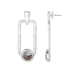 Bella Uno Silver Tone Acetate Paper Clip Drop Earrings