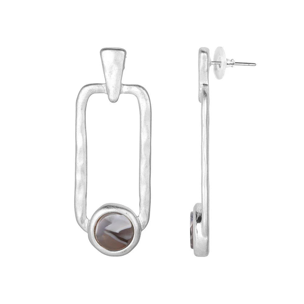 Bella Uno Silver Tone Acetate Paper Clip Drop Earrings 1 Bella Uno Silver Tone Acetate Paper Clip Drop Earrings