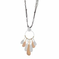 Bella Uno Two Tone Fan Statement Necklace