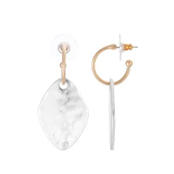 Bella Uno Two Tone Hoop and Dangle Earrings