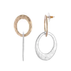 Bella Uno Two Tone Orbital Earrings
