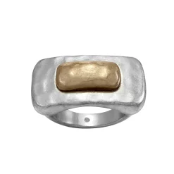 Bella Uno Two Tone Square Face Ring