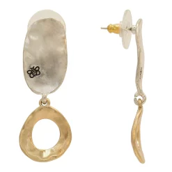 Bella Uno Zinc Two Tone Dangle Earrings