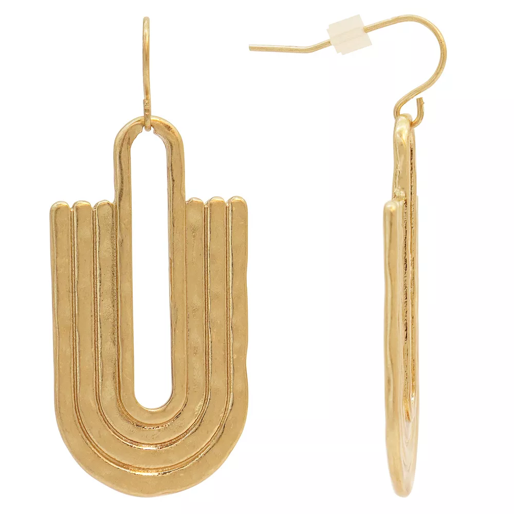 Bella Uno Zinc Gold Tone Dangle Earrings 1 Bella Uno Zinc Gold Tone Dangle Earrings