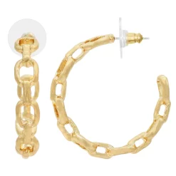 Bella Uno Zinc Gold Tone Bold Hoop Earrings