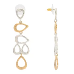Bella Uno Zinc Two Tone Dangle Earrings