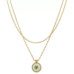 Bella Uno Pressed Flower Pendant Necklace