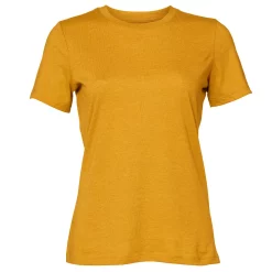 Bella + Canvas Womens/Ladies Heather Jersey Relaxed Fit T-Shirt -Bella Uno Sales Store 5912852 Mustard Yellow
