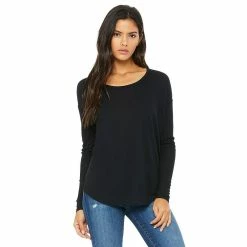 Bella Ladies/Womens Long Sleeve Flowy 2x1 T-Shirt