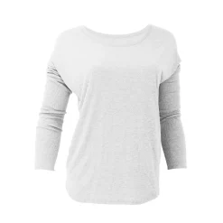 Bella Ladies/Womens Long Sleeve Flowy 2x1 T-Shirt -Bella Uno Sales Store 5913677 ALT2